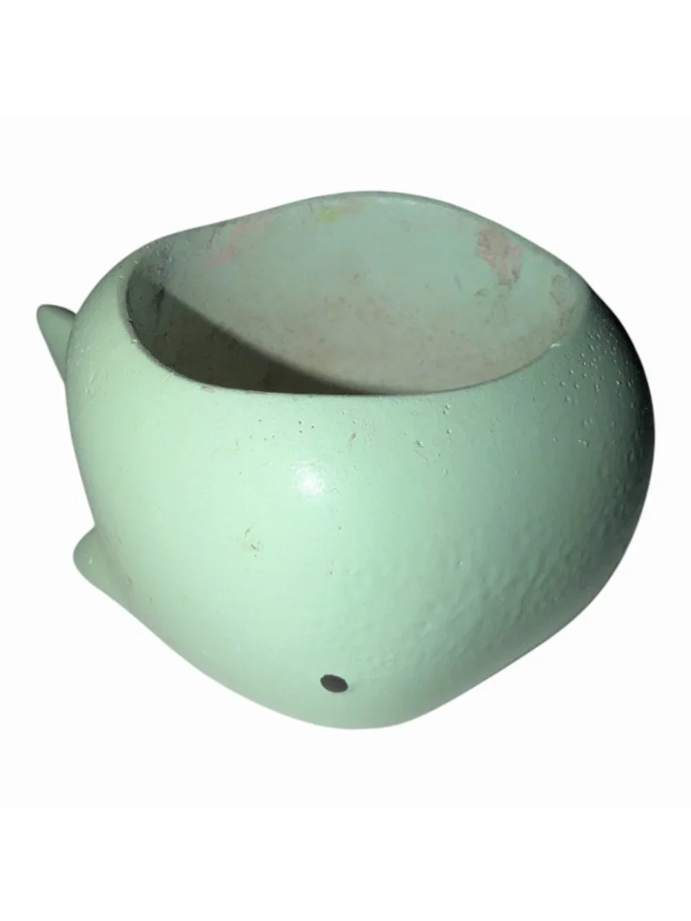 Lt Green Whale Pottery Ceramic Vintage Small Friendly Whale Planter Succulent